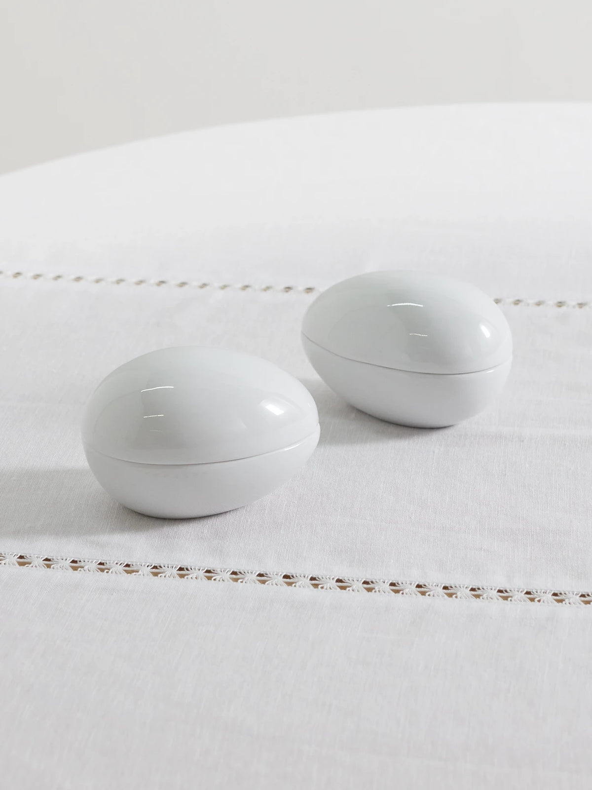Egg Set Of Two Porcelain Trinket Dishes