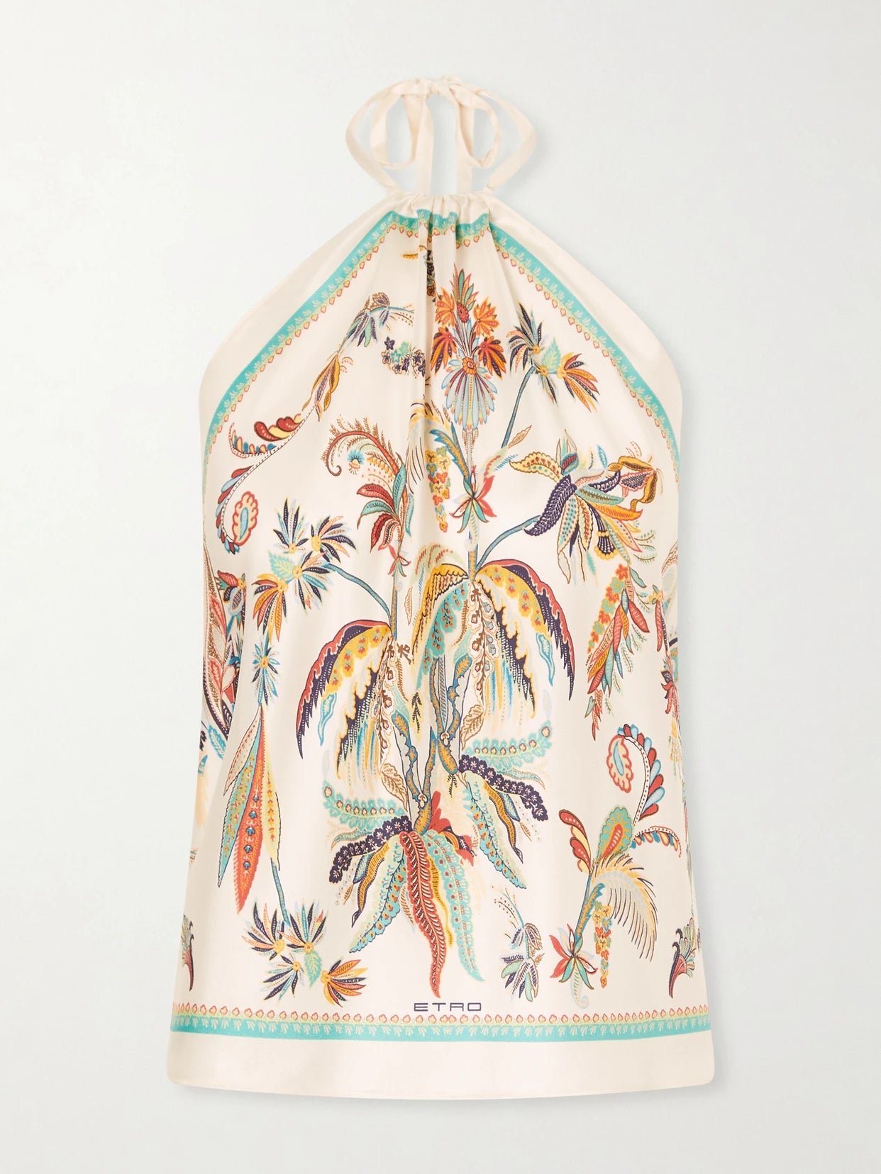 Triangle Floral-print Silk-twill Top