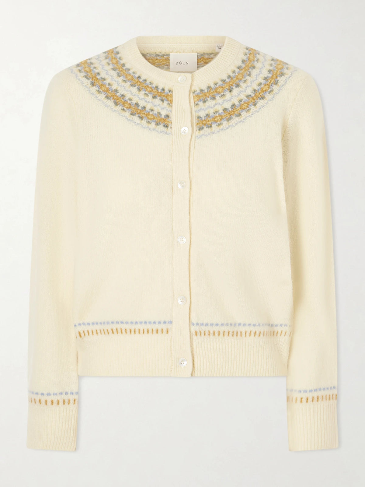 DÔEN Olympe Jacquard-knit Wool-blend Cardigan
