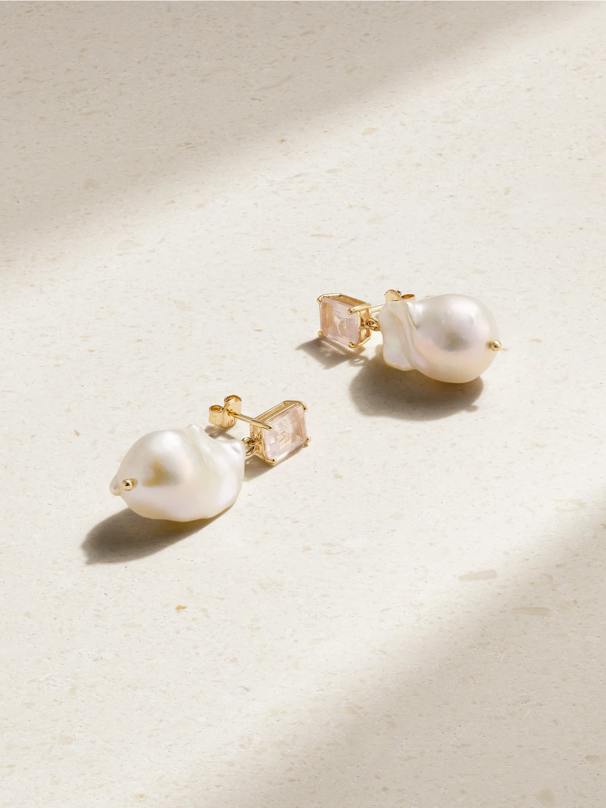 14-karat Gold, Pearl And Quartz Earrings