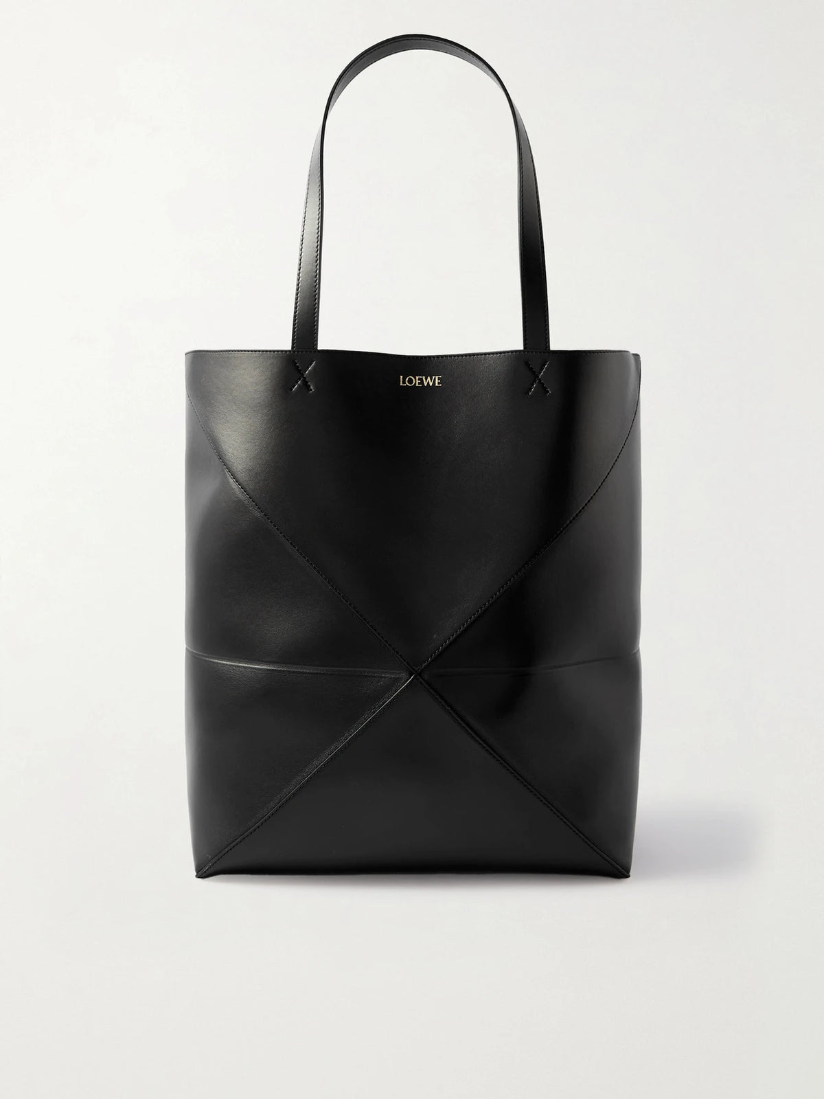 Puzzle Fold Convertible Large Leather Tote