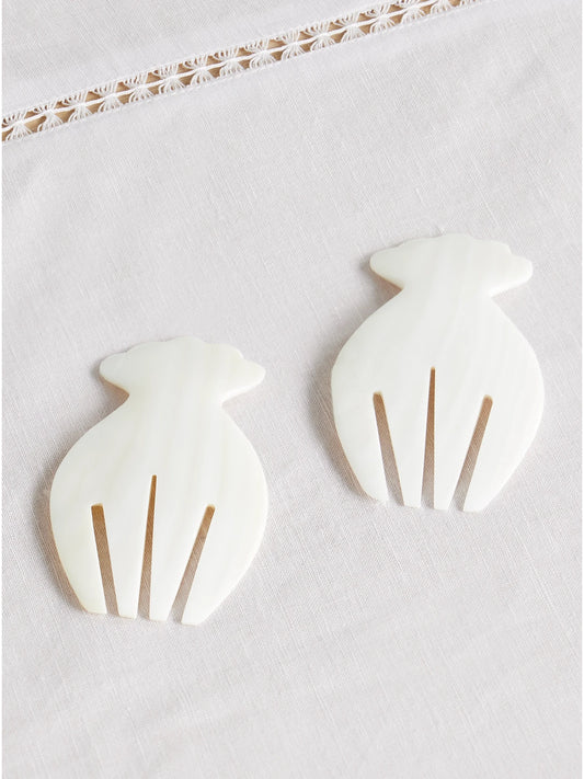 Set Of Two Mother-of-pearl Salad Hands
