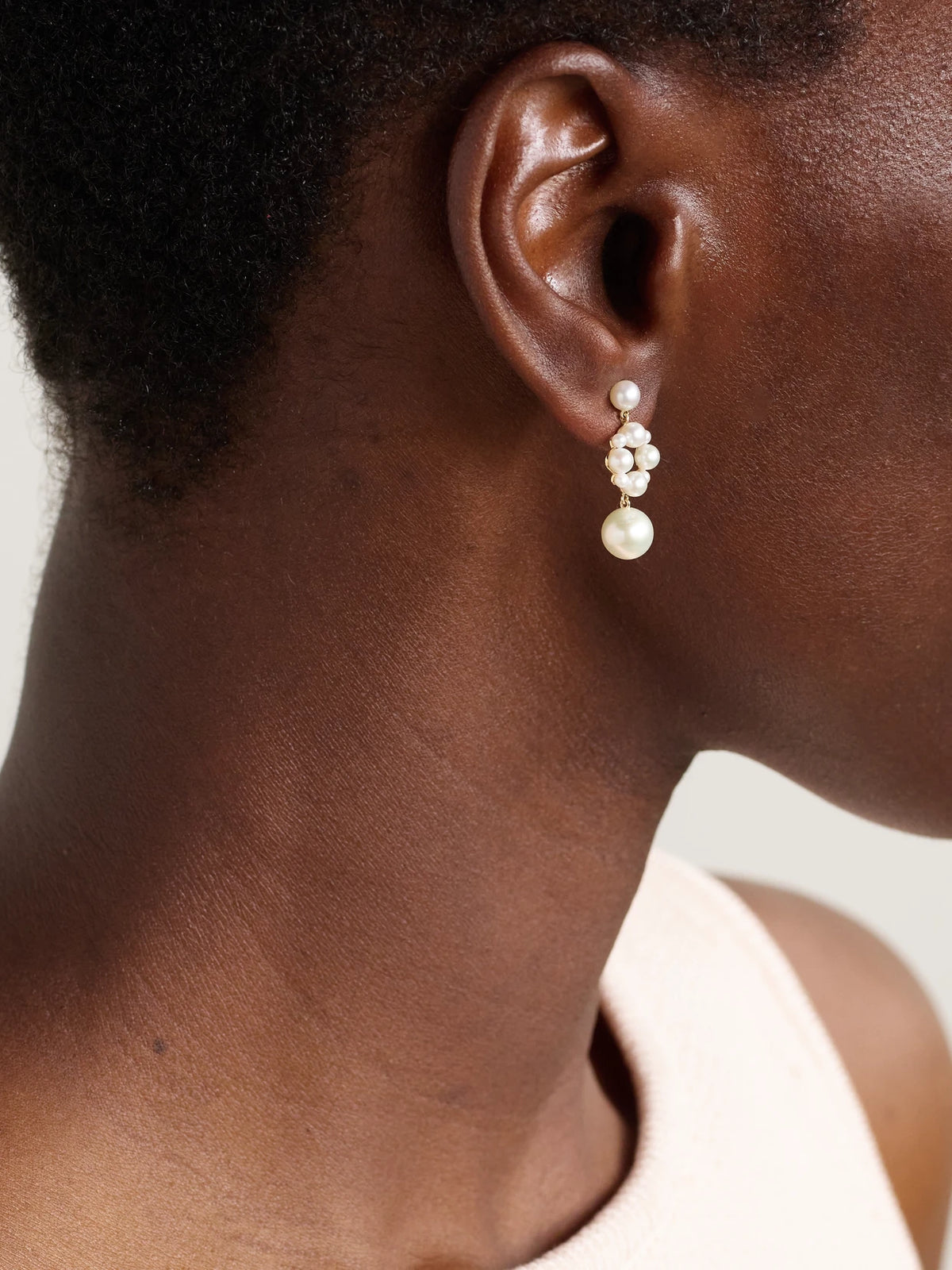 Image of Earrings. Product name - Nebula 14-karat Recycled Gold Pearl Earrings in Multi colour by brand - Sophie Bille Brahe