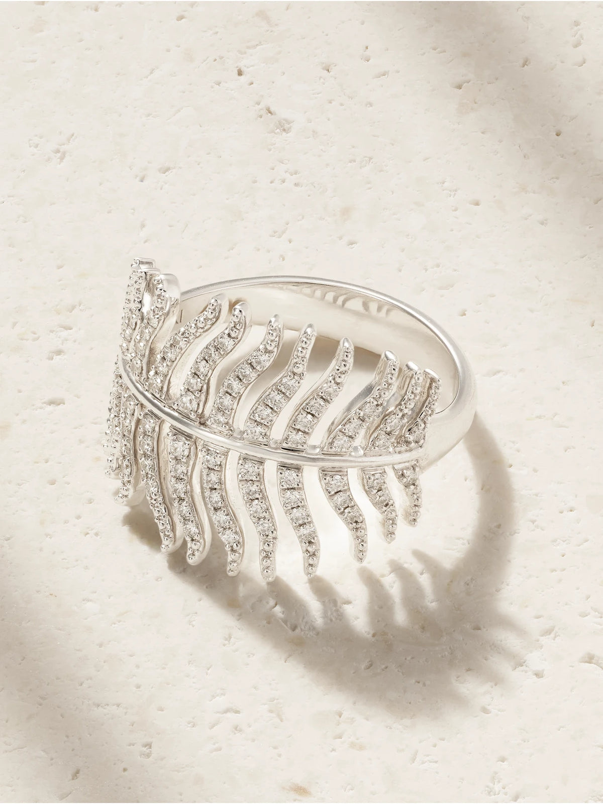Feather 18-karat White Gold Diamond Ring