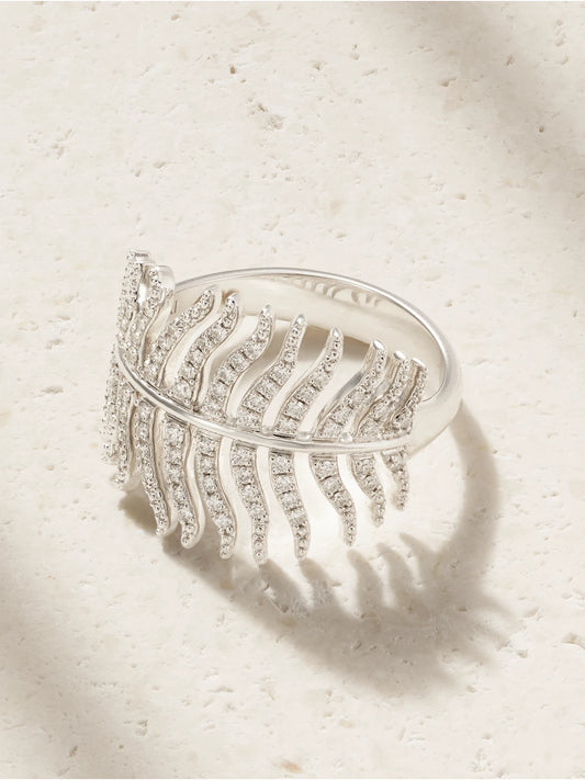 Feather 18-karat White Gold Diamond Ring