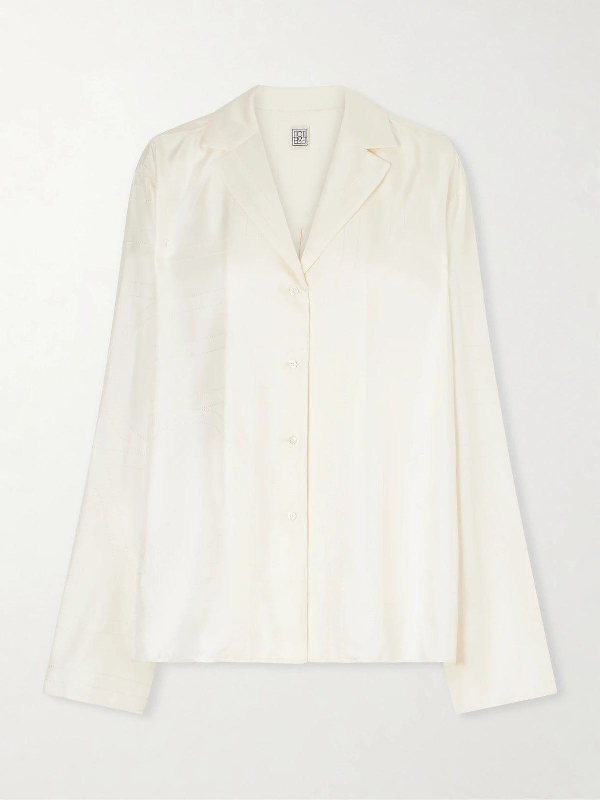 Embroidered Silk-satin Shirt