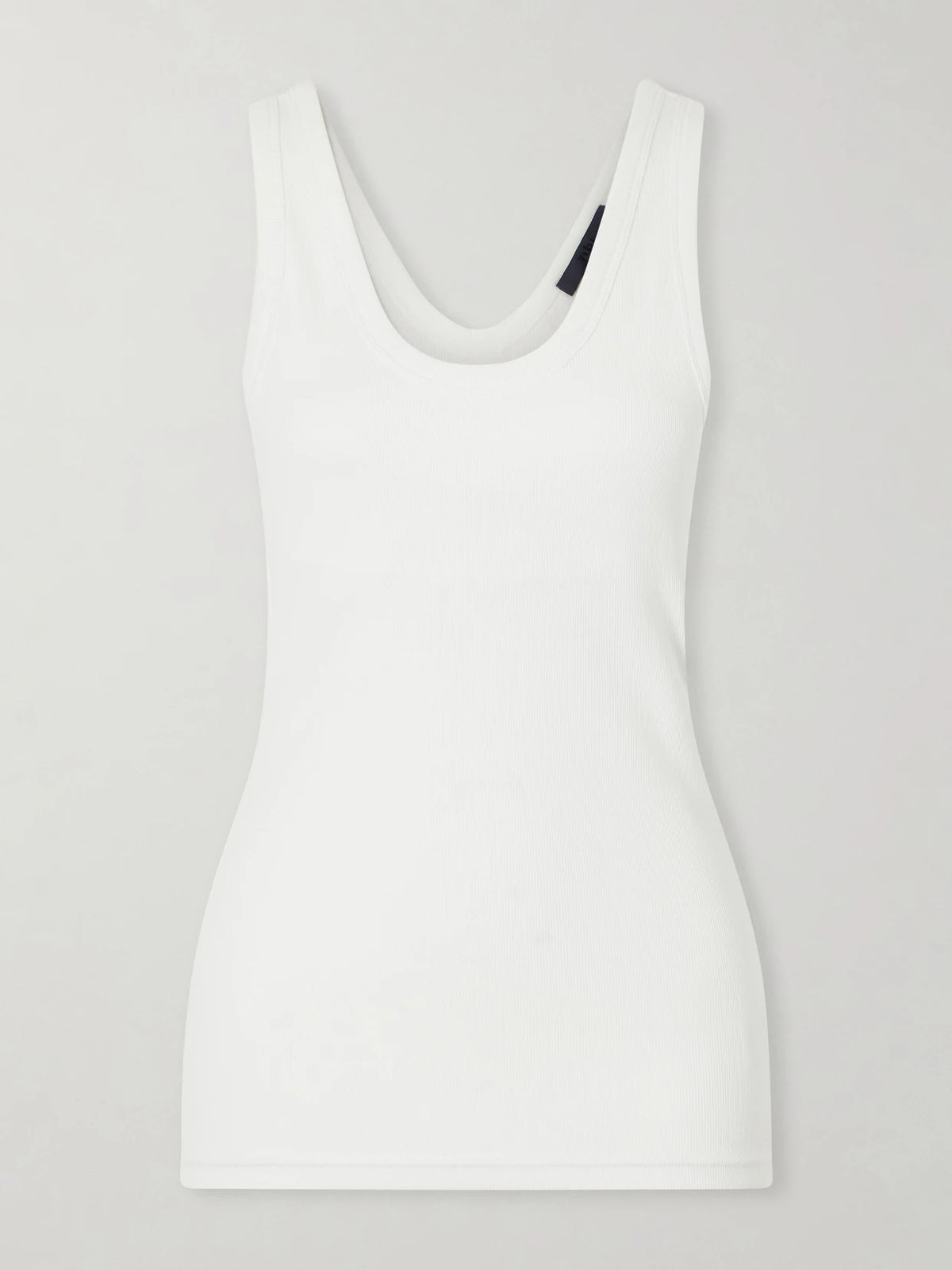 Tibi Ribbed Stretch-cotton Cut-out Tank