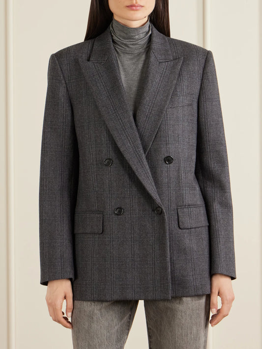 Nili Lotan Leston Checked Wool-blend Blazer