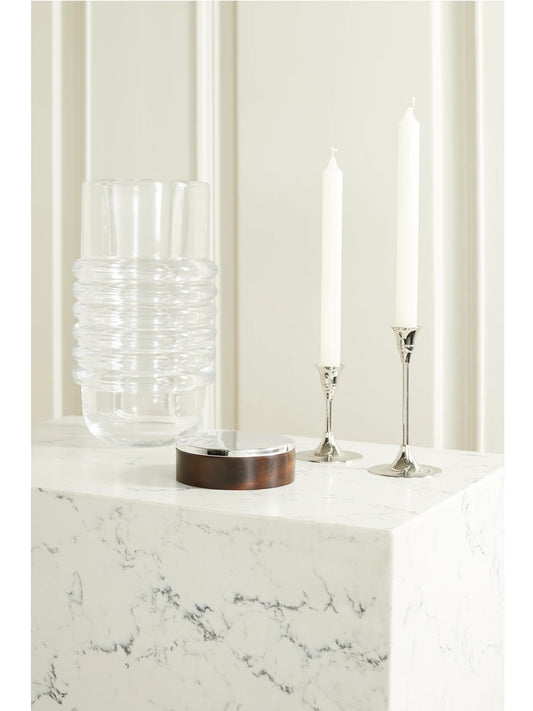 Image of Decor. Product name - Uni Large Wood And Silver-plated Box in Brown colour by brand - Christofle