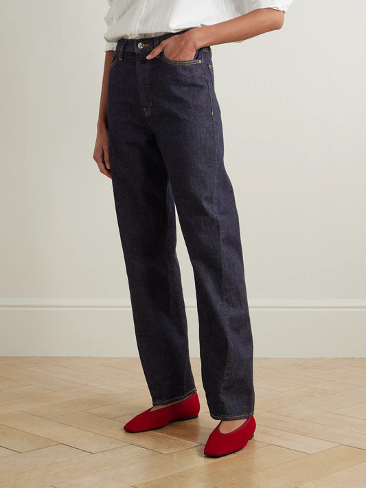 Twisted Seam High-rise Straight-leg Jeans