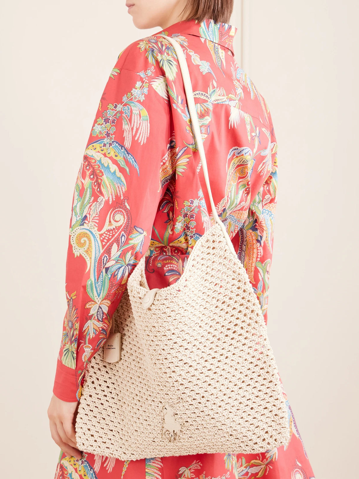 Image of Bags. Product name - Polo Play Woven Cross Body Bag in Cream colour by brand - Polo Ralph Lauren