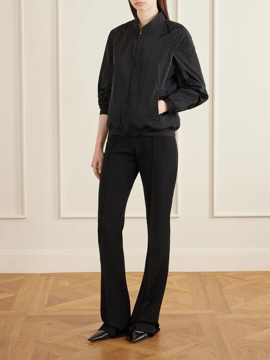 Image of Coats & Jackets. Product name - Odeon Shell Bomber Jacket in Black colour by brand - The Row