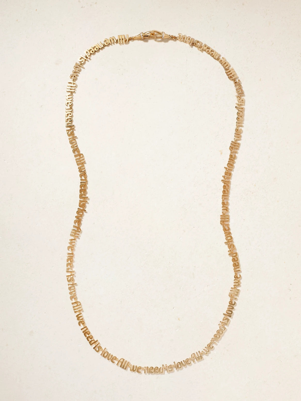 All We Need Is Love 18-karat Gold Diamond Necklace