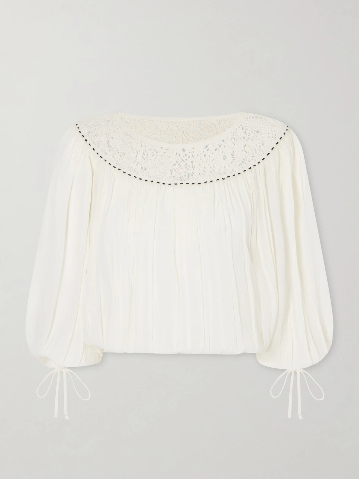 ISABEL MARANT Nelida Lace-trimmed Silk-gauze Blouse