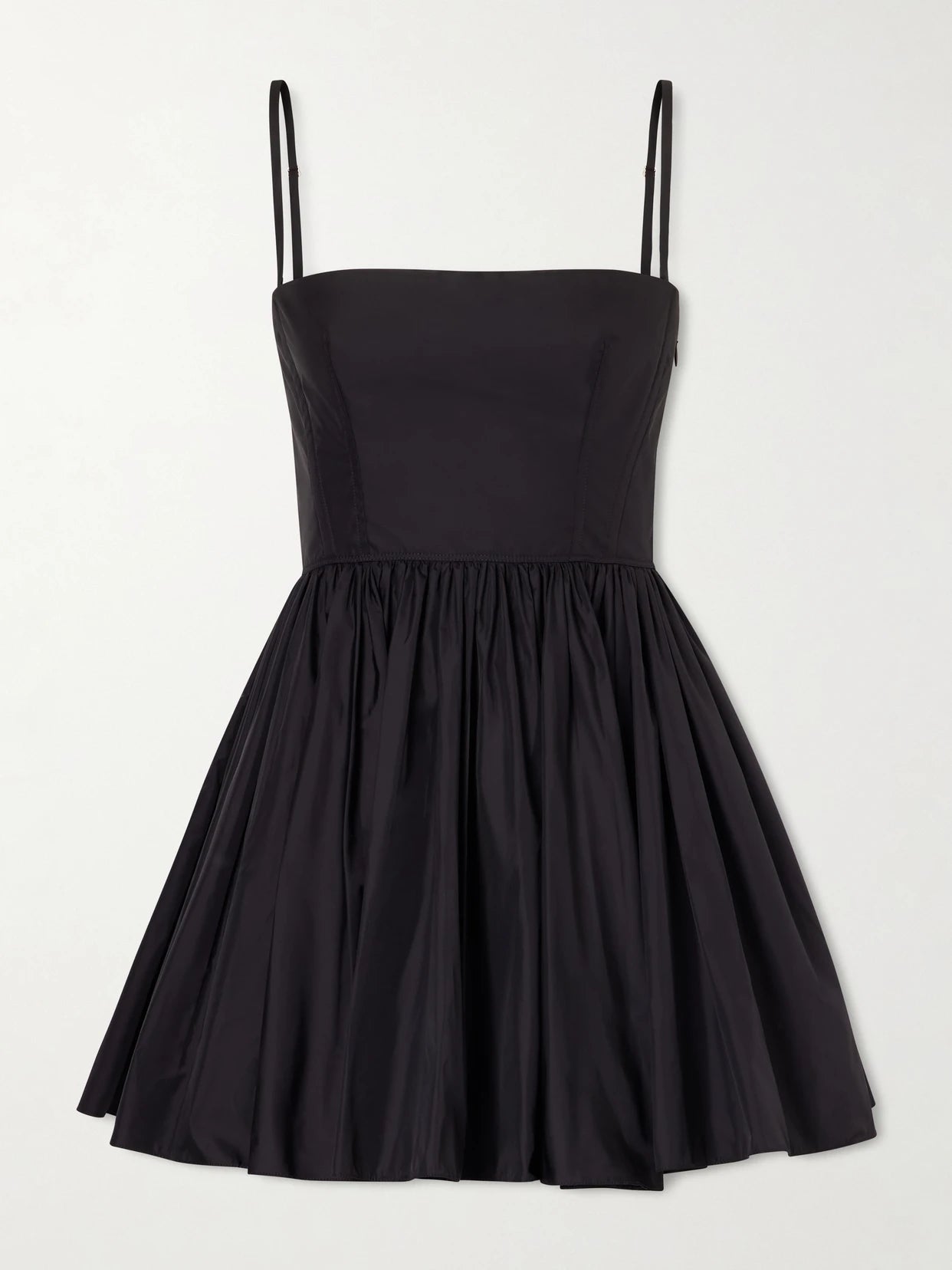 Image of Dresses. Product name - Pleated Taffeta Bustier Mini Dress in Black colour by brand - Alaïa