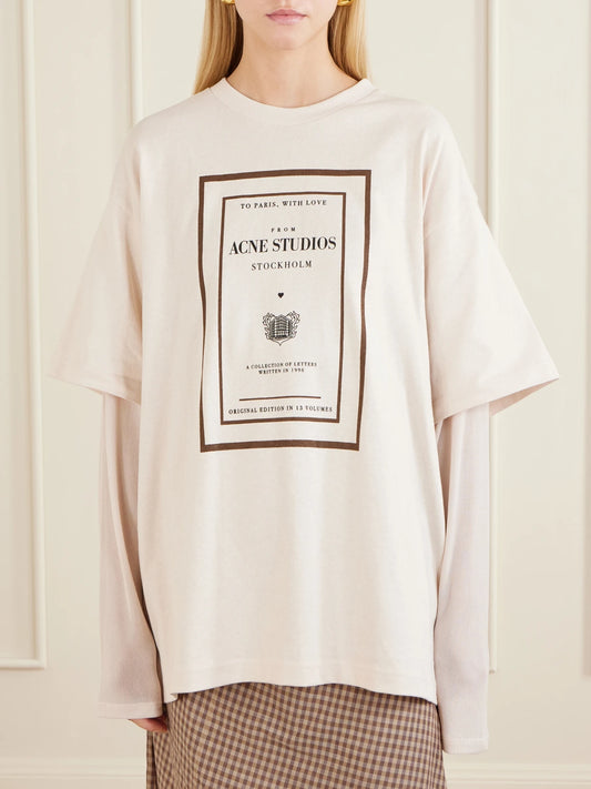 Edra Double Book Cover Printed Cotton-jersey T-shirt