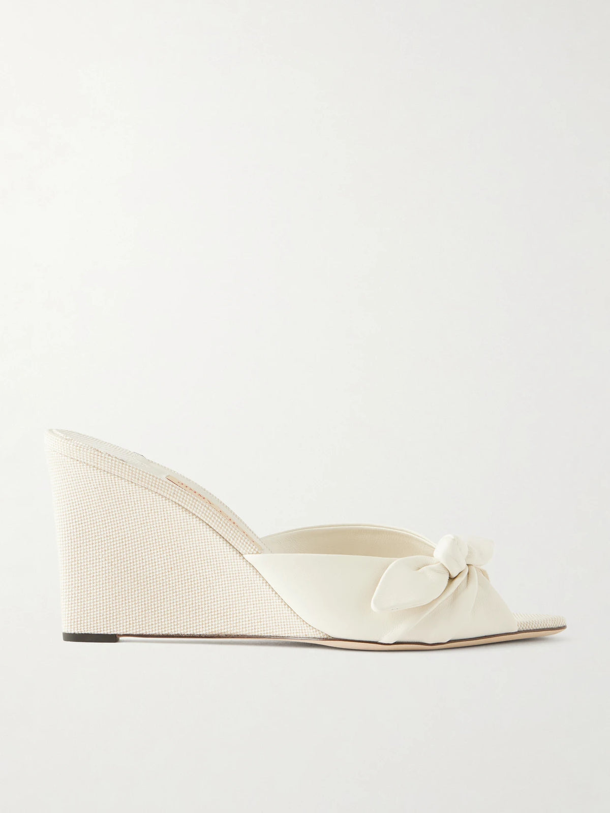 Livi 85 Bow-embellished Leather Wedge Sandals