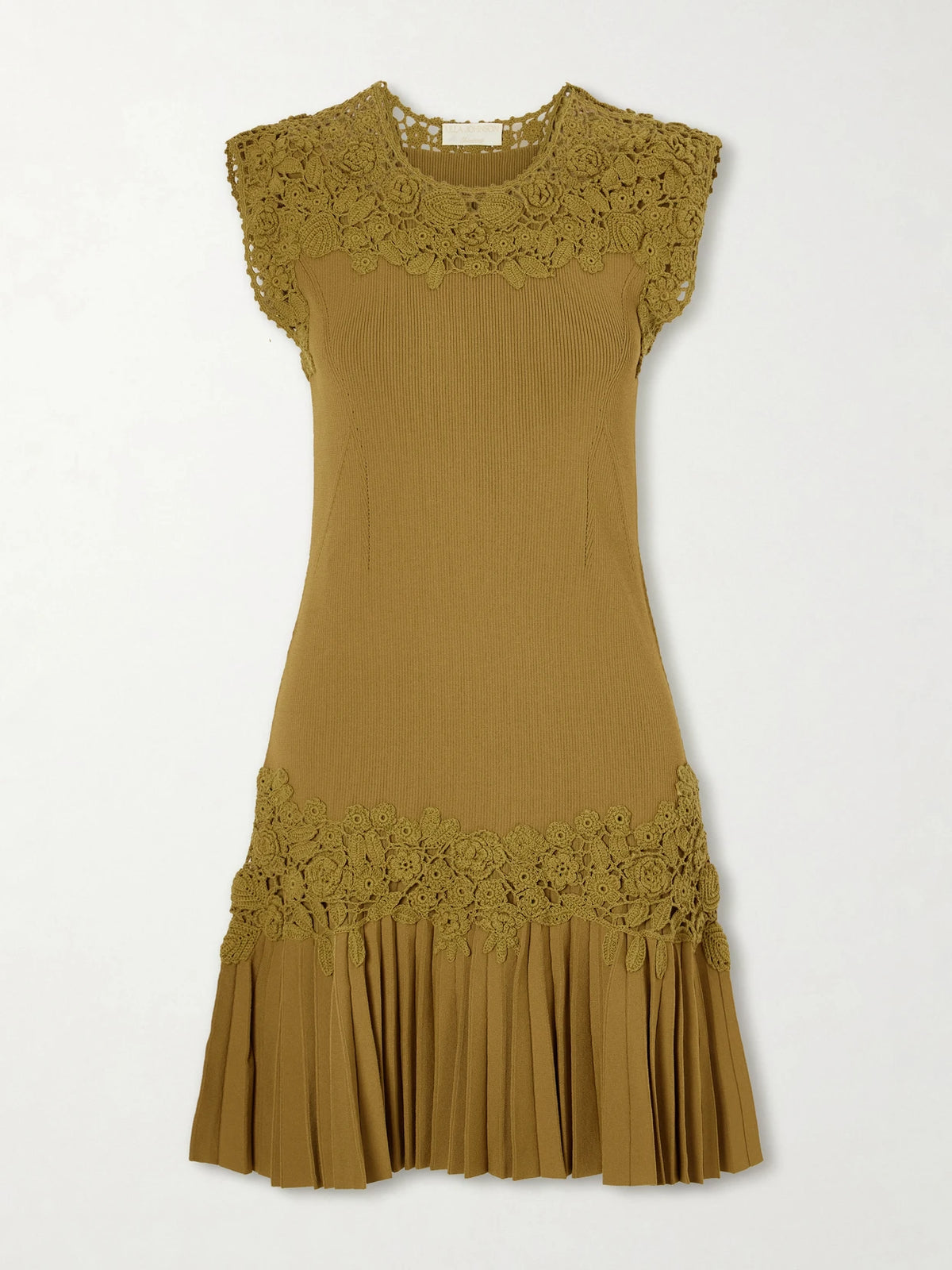 Ulla Johnson Noemie Crochet-trimmed Ribbed Mini Dress