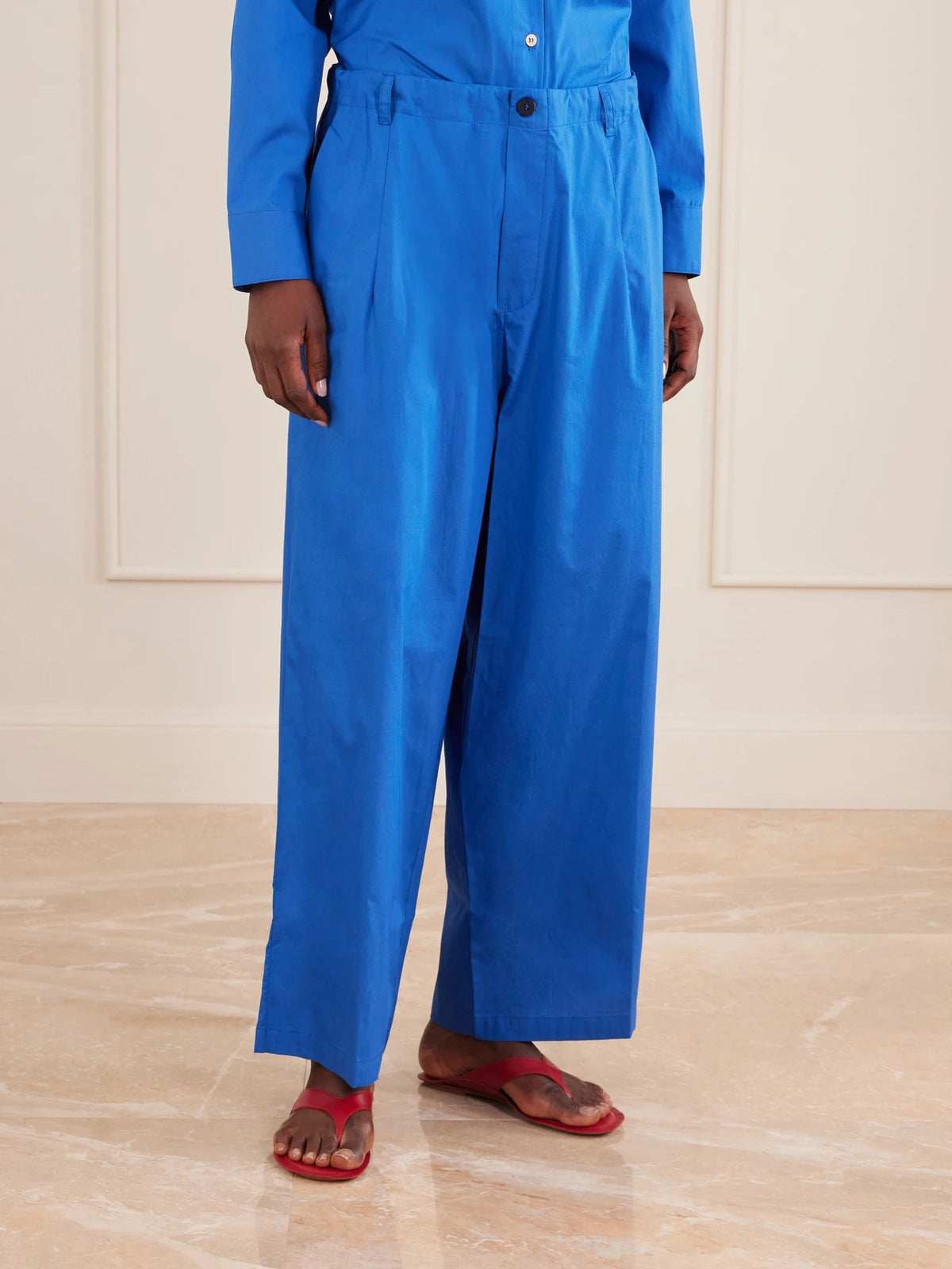 Jamie Haller Lotus Cotton-poplin Wide-leg Pants