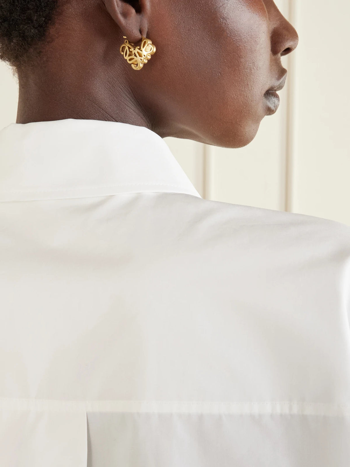 Image of Earrings. Product name - Anagram Bombé Gold-tone Earrings in Multi colour by brand - LOEWE