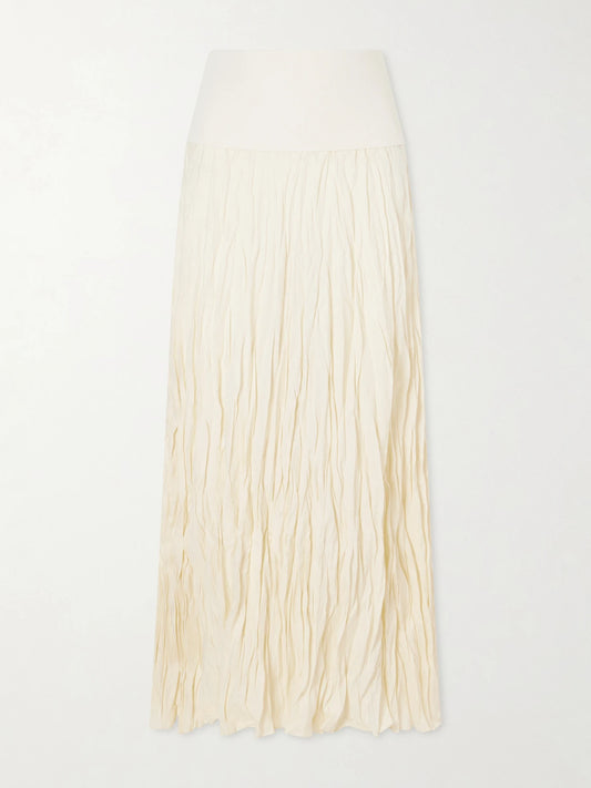 Light And Sound Linen-blend Jersey Maxi Skirt