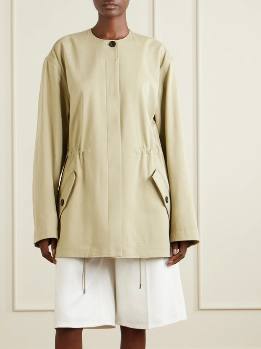 Image of Coats & Jackets. Product name - Cotton-twill Jacket in Beige colour by brand - TOTEME