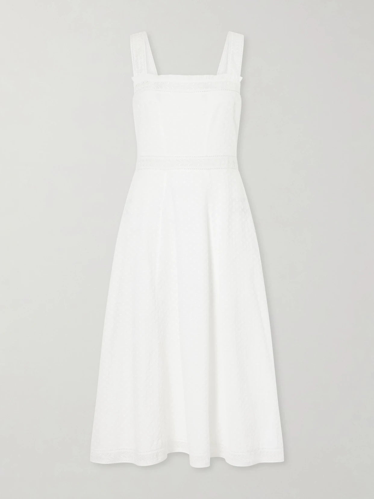 Artemis Pleated Embroidered Cotton-bouclé Dress
