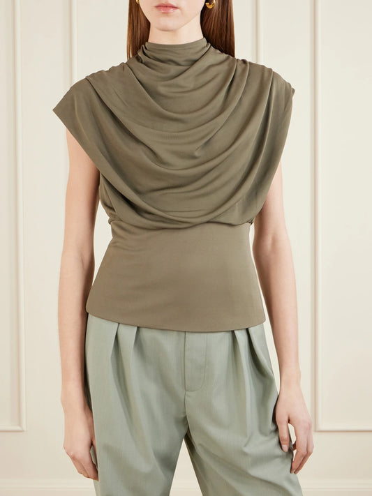 Jocelyn Gathered Draped Jersey Top