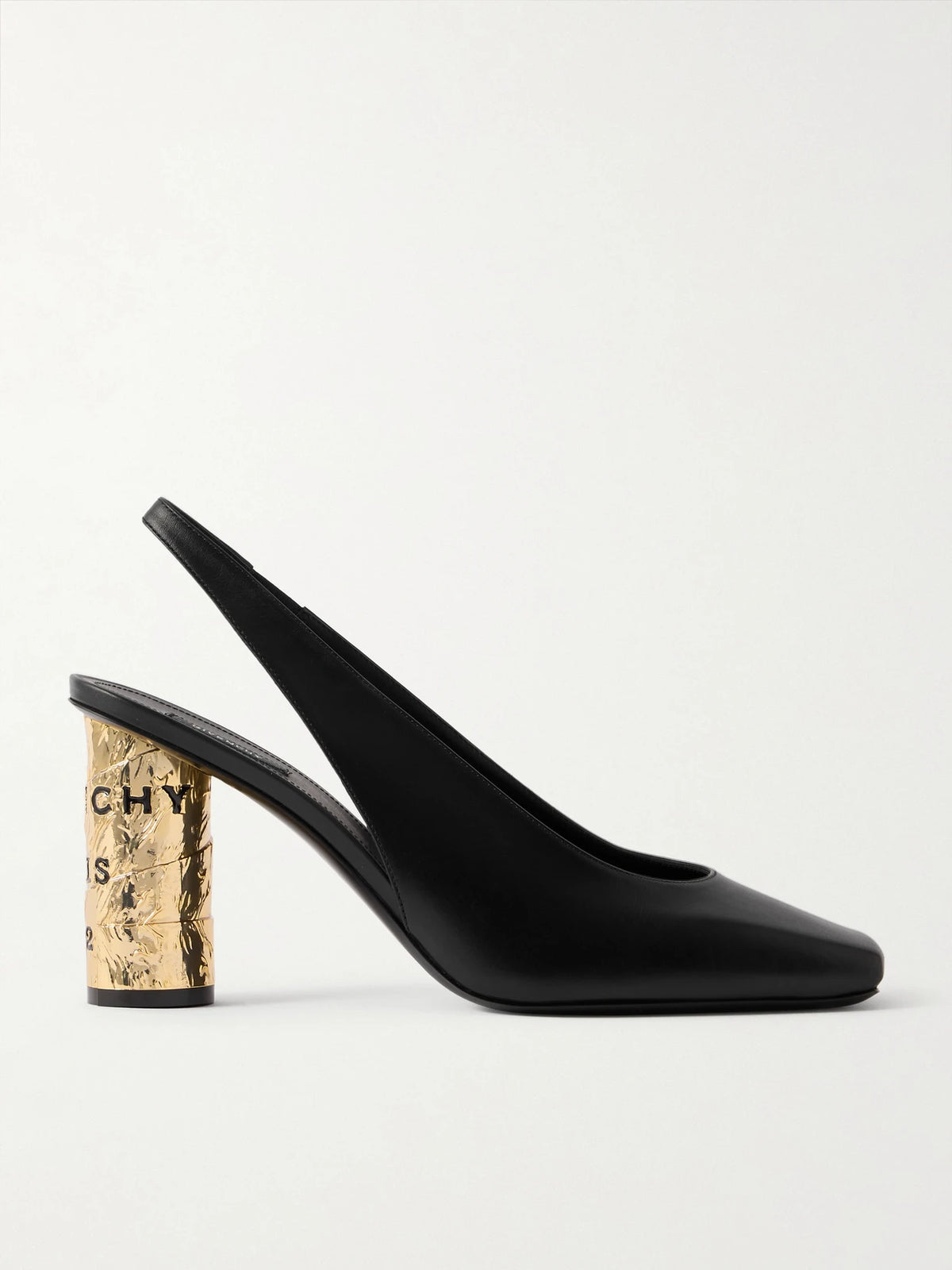 Tape Leather Slingback Pumps