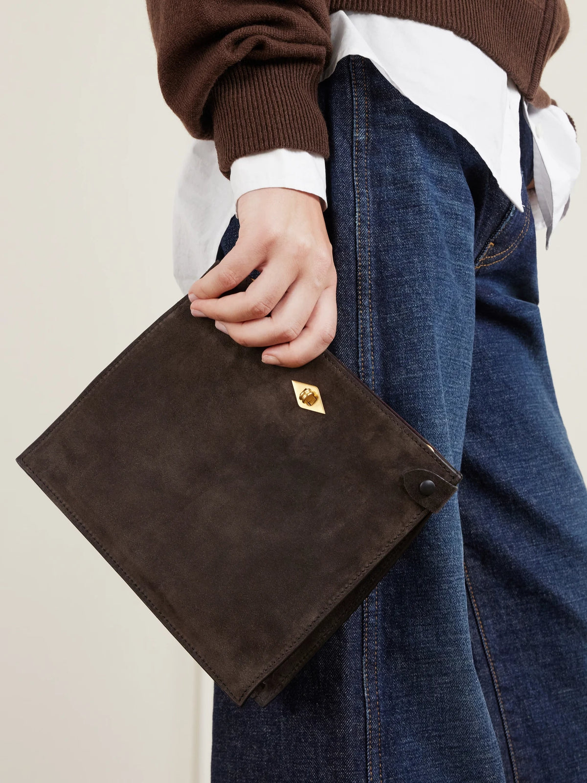 Stowaway Suede Shoulder Bag