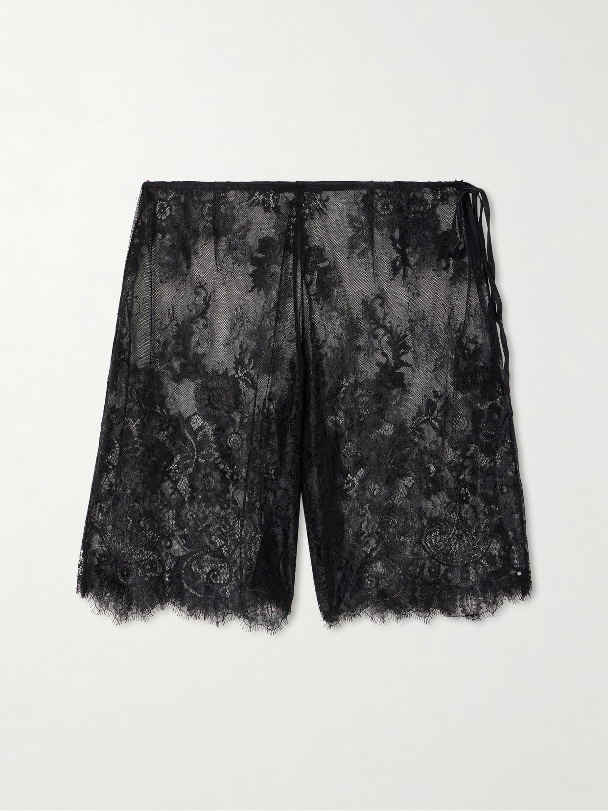 Image of a model wearing Shorts. Product name - Sabine Lace Bermuda Shorts in Black colour by brand - Kiki de Montparnasse