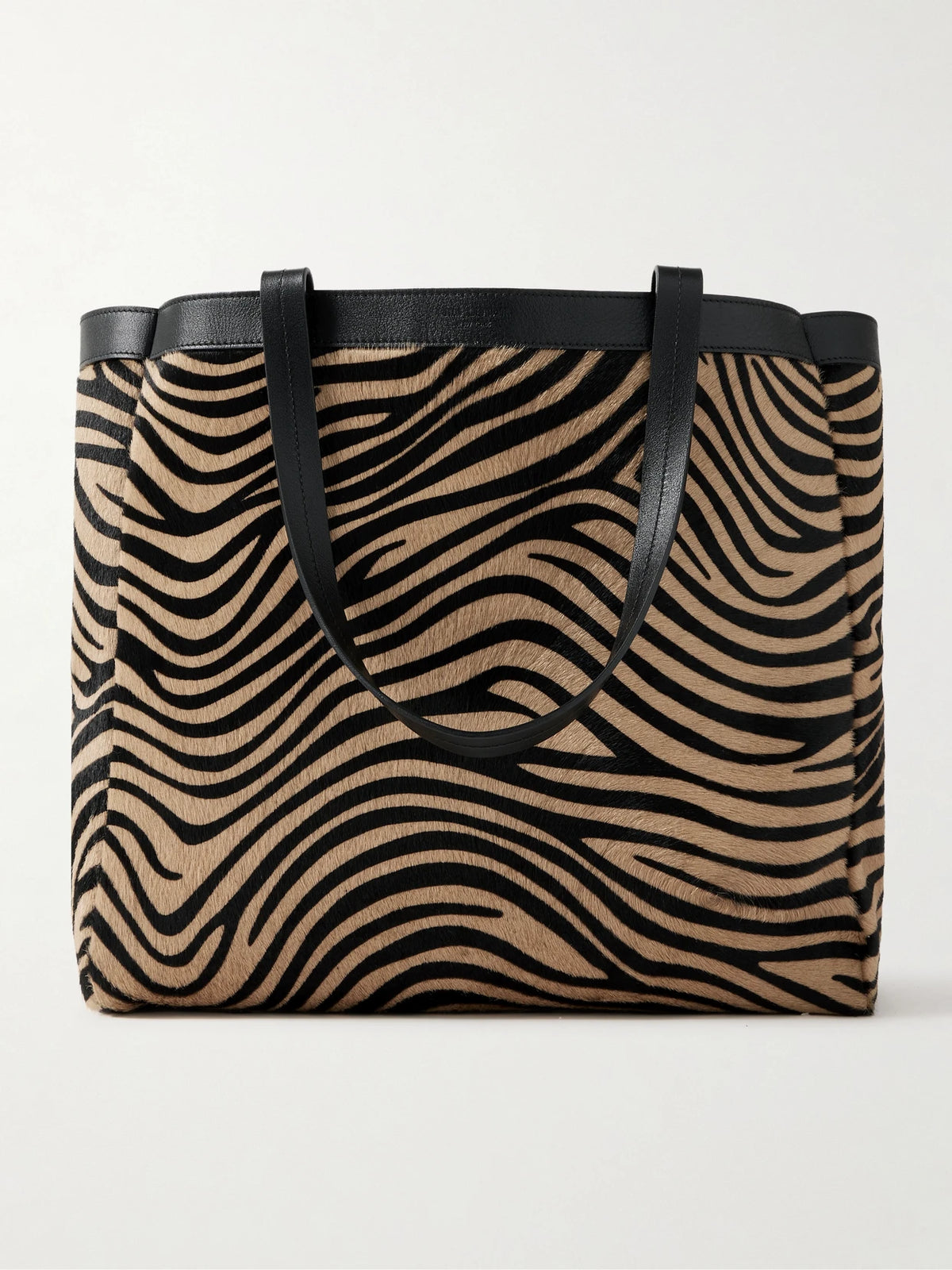 Loren Medium Textured-leather Trimmed Zebra-print Calf Hair Tote