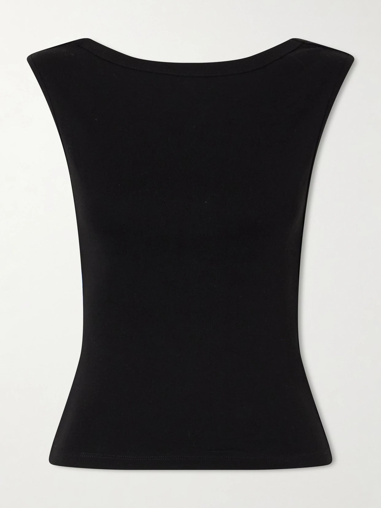 Image of a model wearing Tops. Product name - Ballerina Organic Cotton-jersey Top in Black colour by brand - ST. AGNI