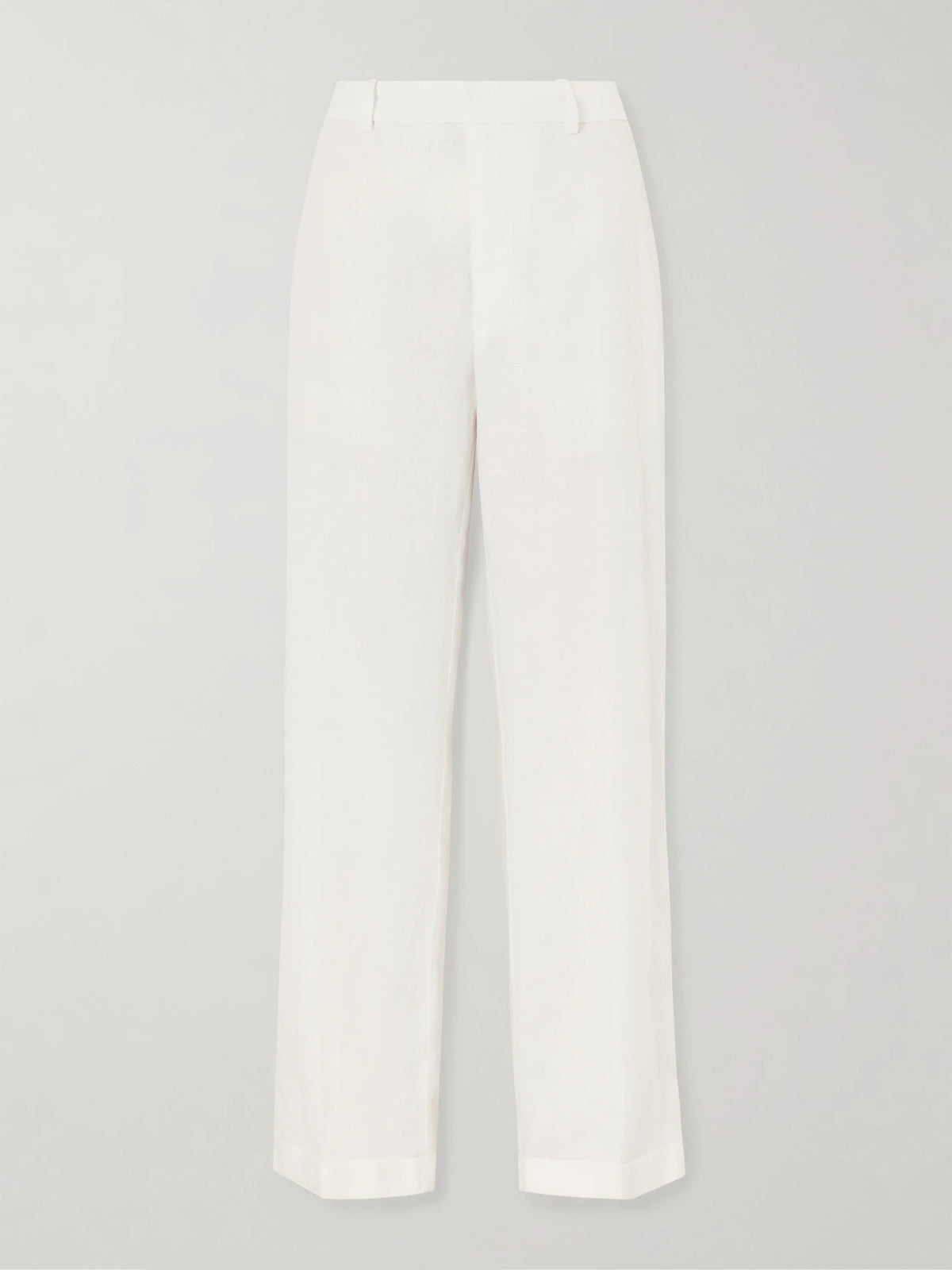 Pleated Linen Straight-leg Pants