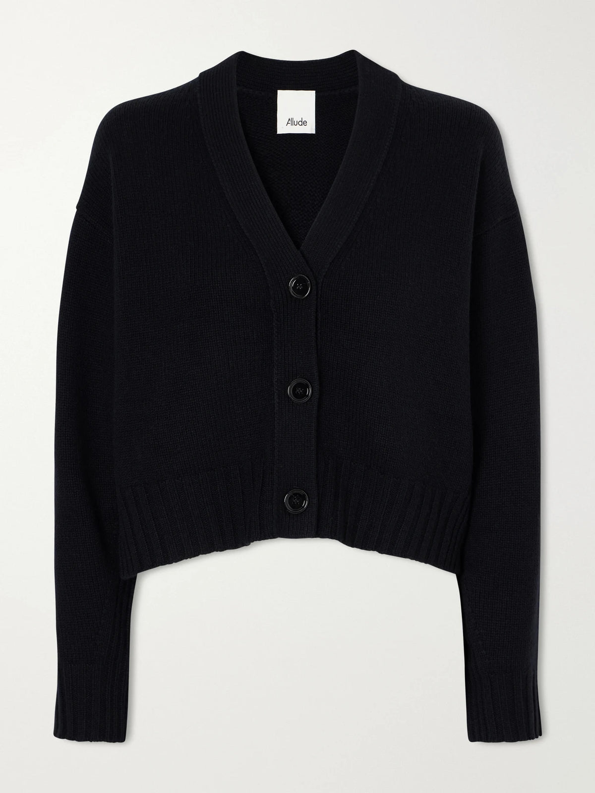 Allude Cropped Wool And Cashmere-blend Cardigan