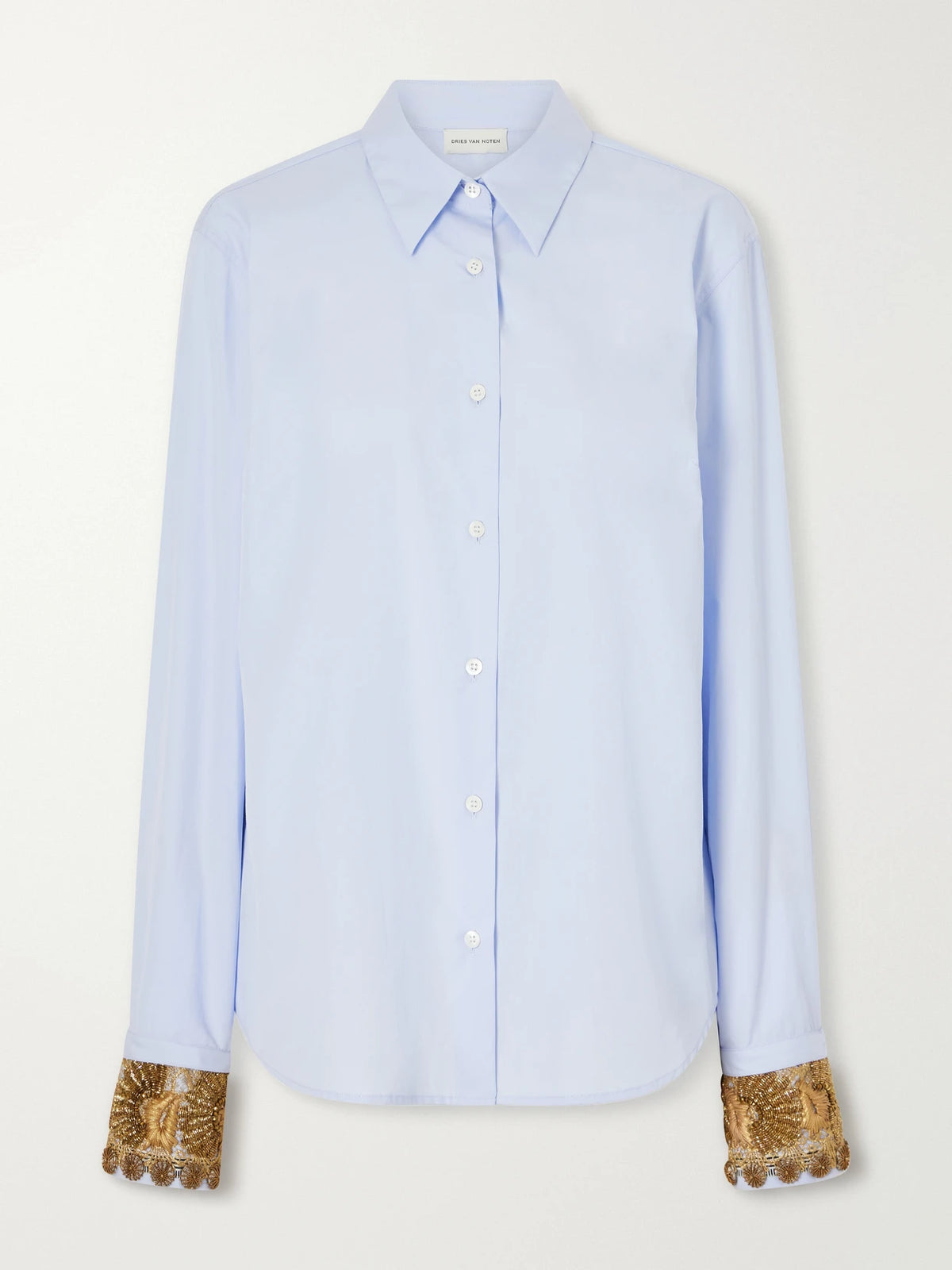 Dries Van Noten Embroidered Cotton-poplin Shirt