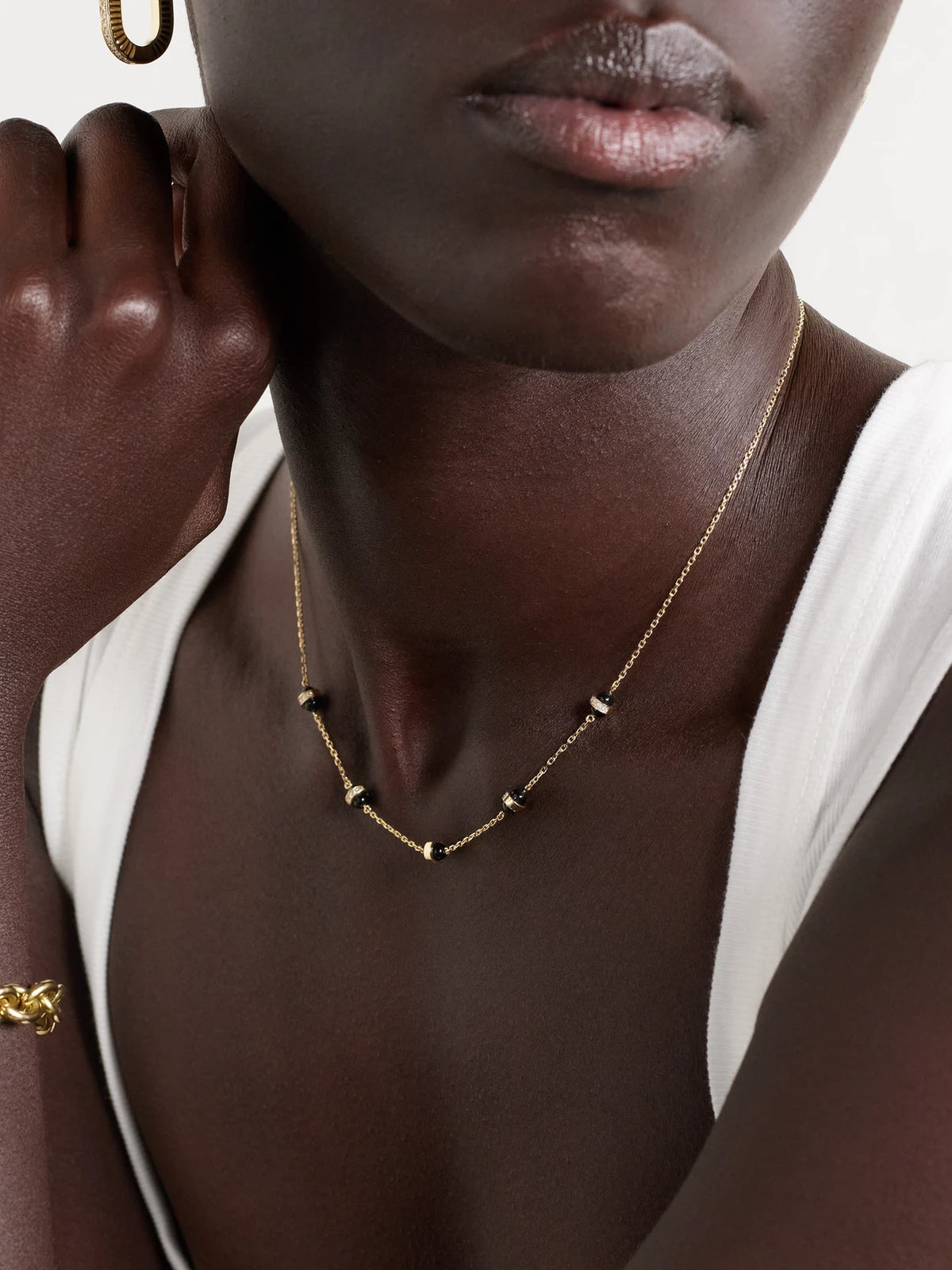 Image of Necklaces. Product name - Atoms 18-karat Gold, Enamel And Diamond Necklace in Multi colour by brand - L'Atelier Nawbar