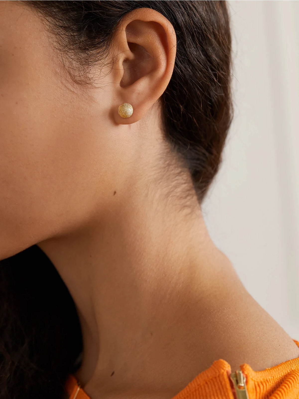 Image of Earrings. Product name - Florentine Finish Medium 18-karat Gold Earrings in Multi colour by brand - Carolina Bucci