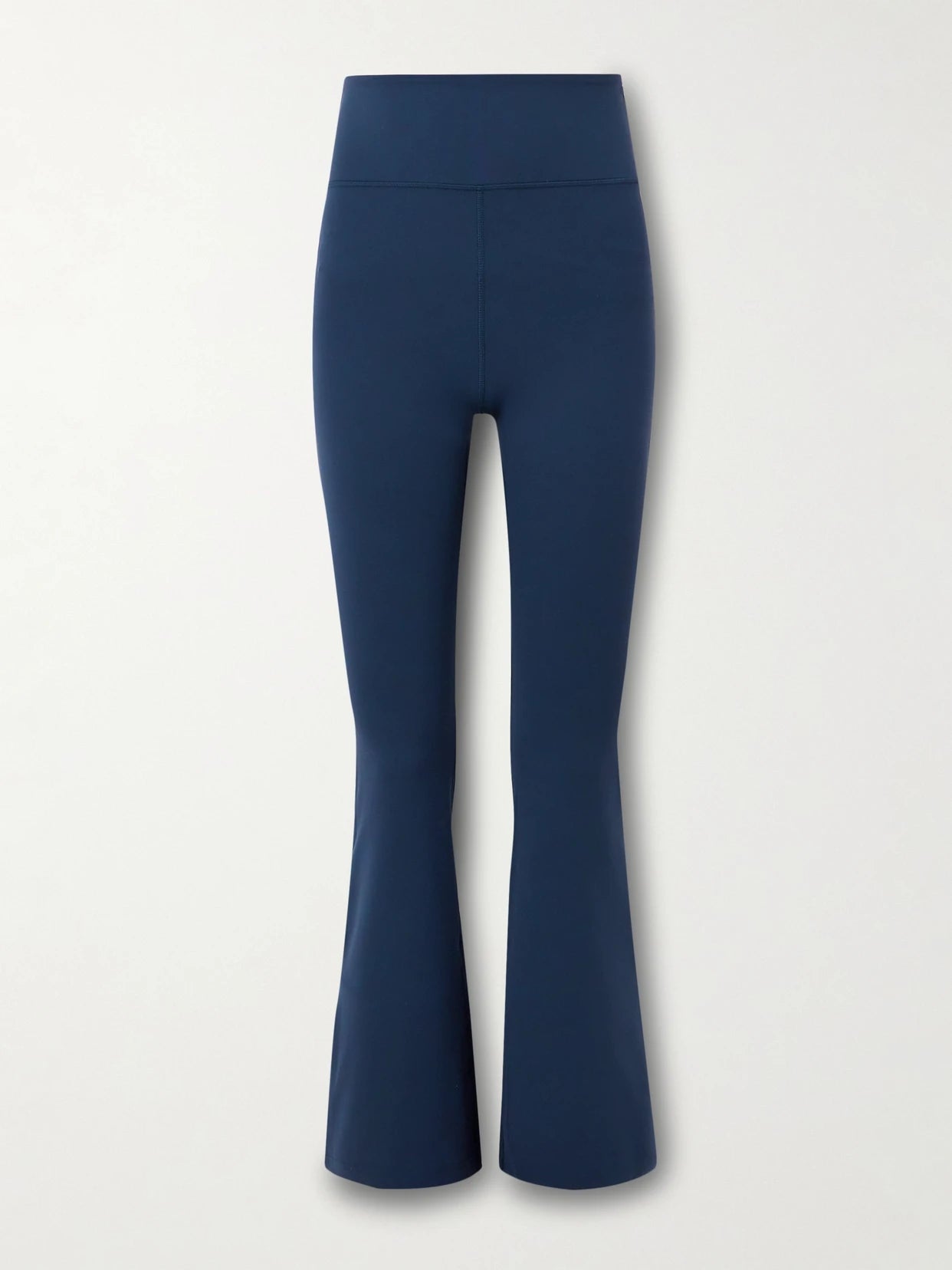Image of a model wearing Pants. Product name - Groove High-rise Flared Pant With Pockets 32.5" in Navy colour by brand - lululemon