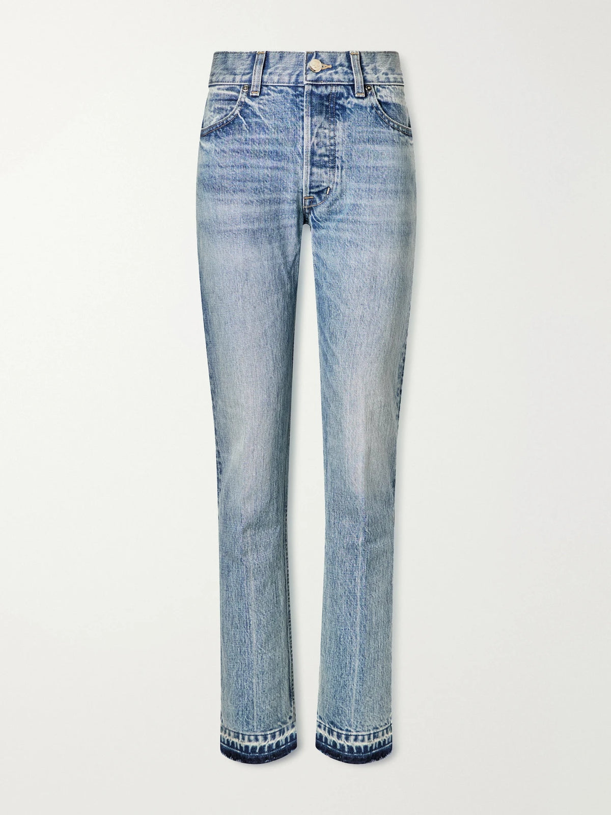 RÙADH The Olympia Frayed Faded Low-rise Slim-fit Jeans