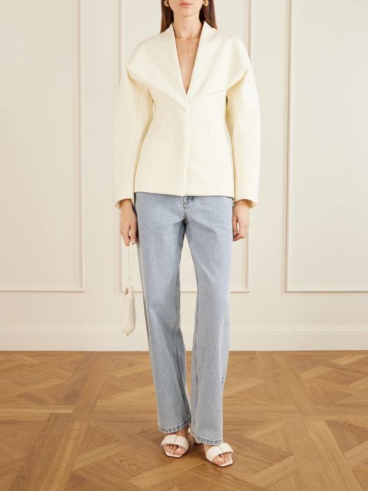 Image of Heels. Product name - 45 Buckled Leather Sandals in Off-white colour by brand - Roger Vivier