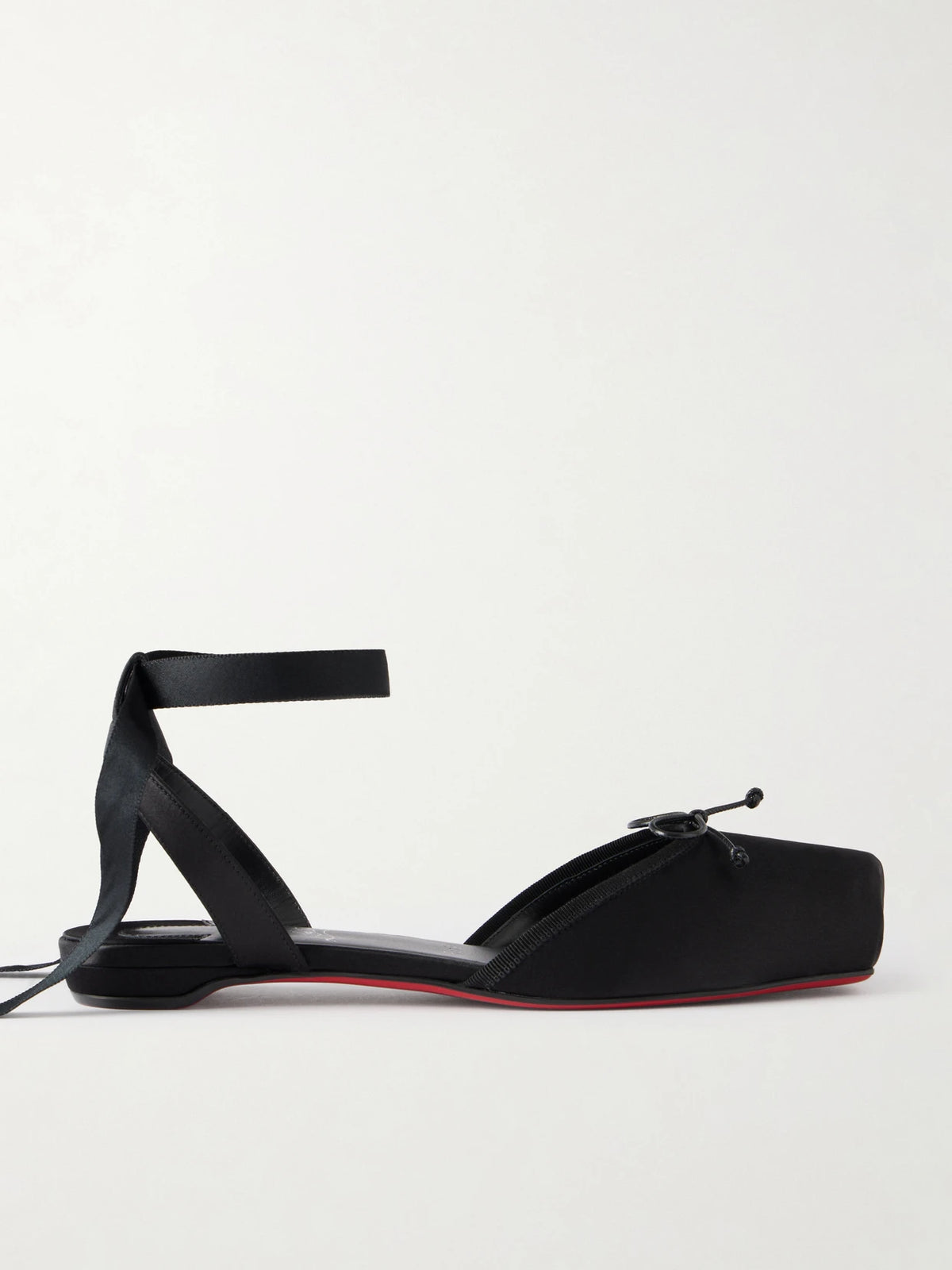 Cassia Bow-detailed Grosgrain-trimmed Satin Flats