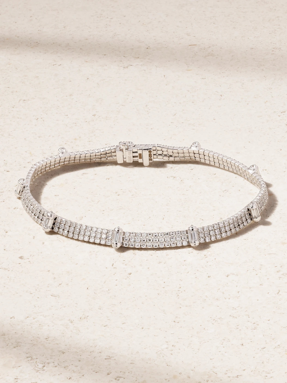Triple Thread Ripple 18-karat White Gold Diamond Bracelet