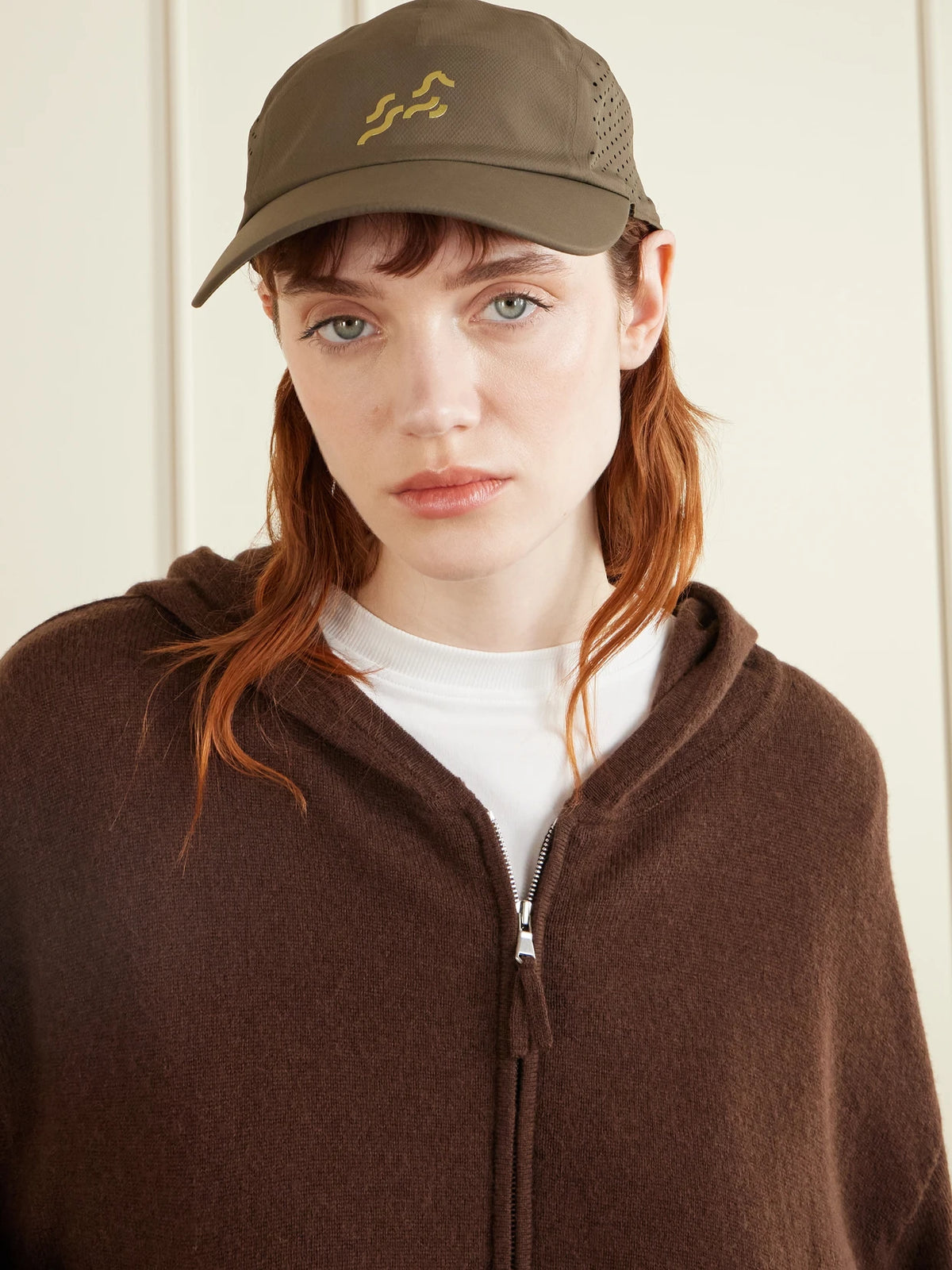 Image of Hats. Product name - Year Of The Horse Laser-cut Printed Recycled-shell Cap in Army green colour by brand - ON