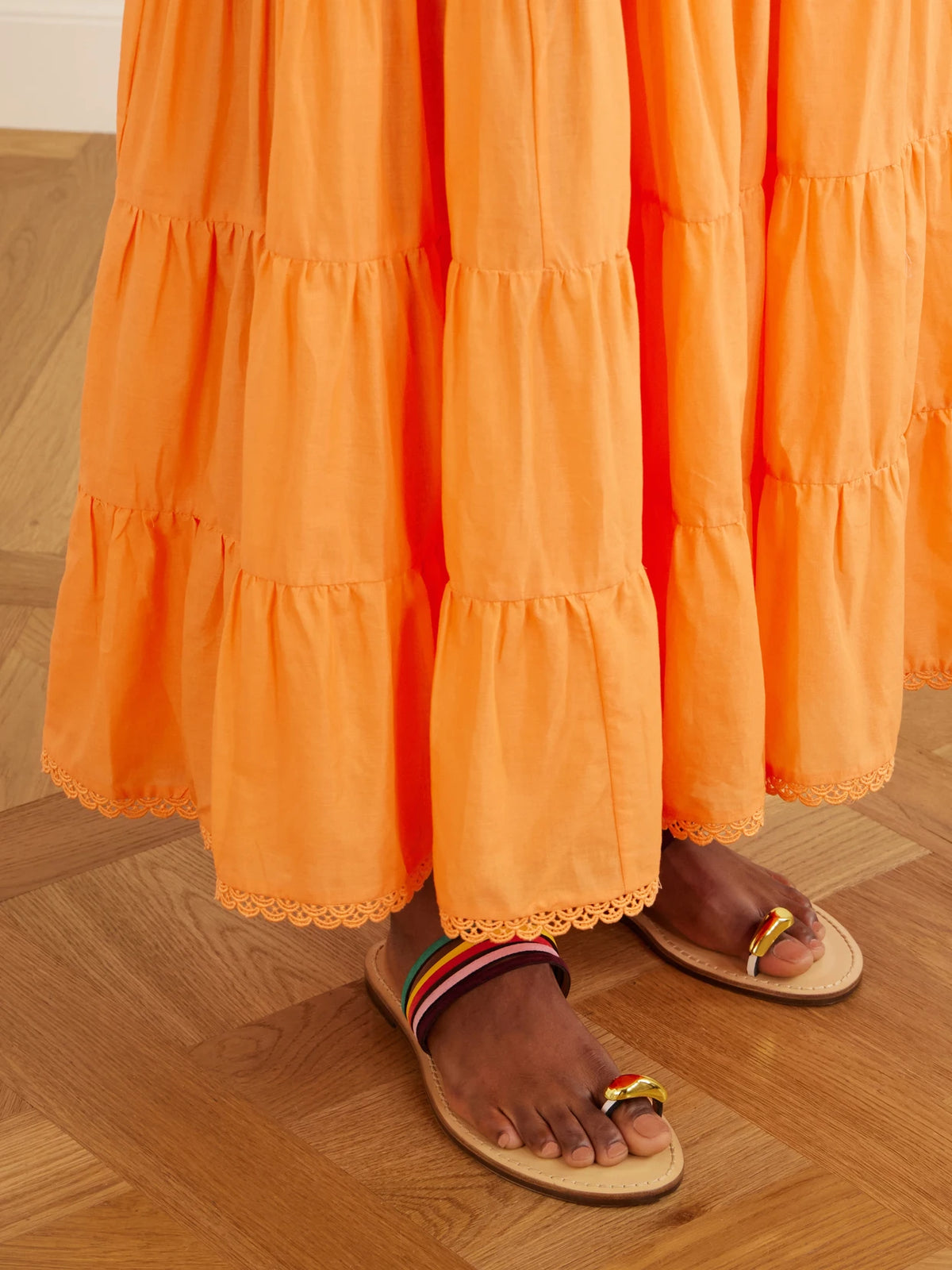 The Lusaka Embellished Leather-trimmed Suede Sandals