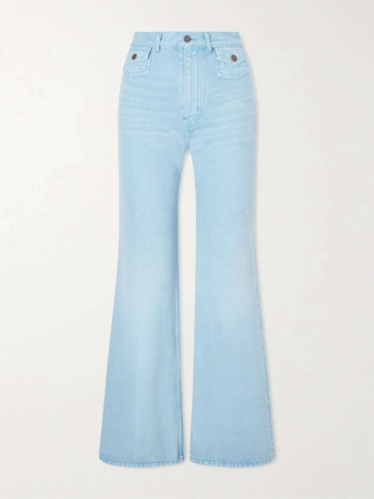 Mid-rise Embroidered Wide-leg Jeans