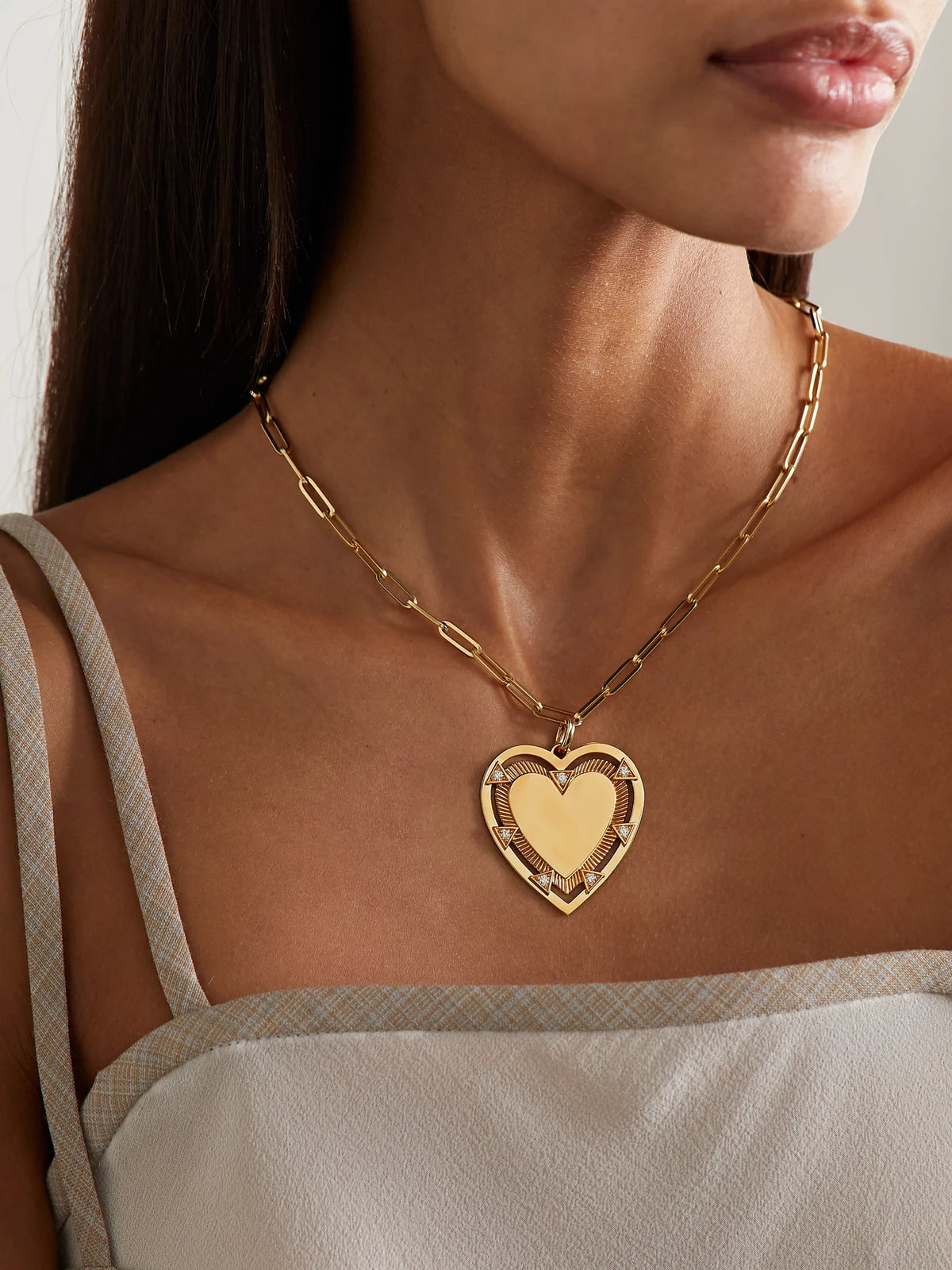 Image of Charms. Product name - True Love 18-karat Gold Diamond Pendant in Multi colour by brand - FoundRae
