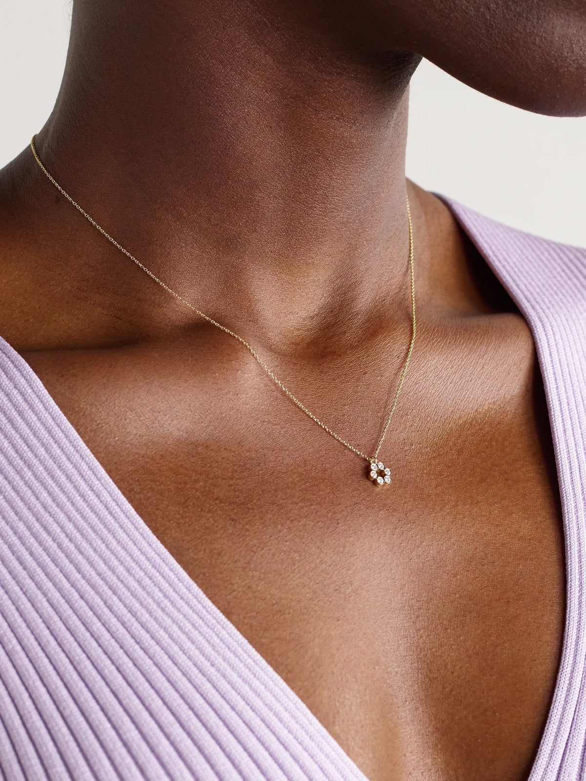 Image of Necklaces. Product name - Luna 18-karat Recycled Gold Diamond Necklace in Multi colour by brand - Sophie Bille Brahe