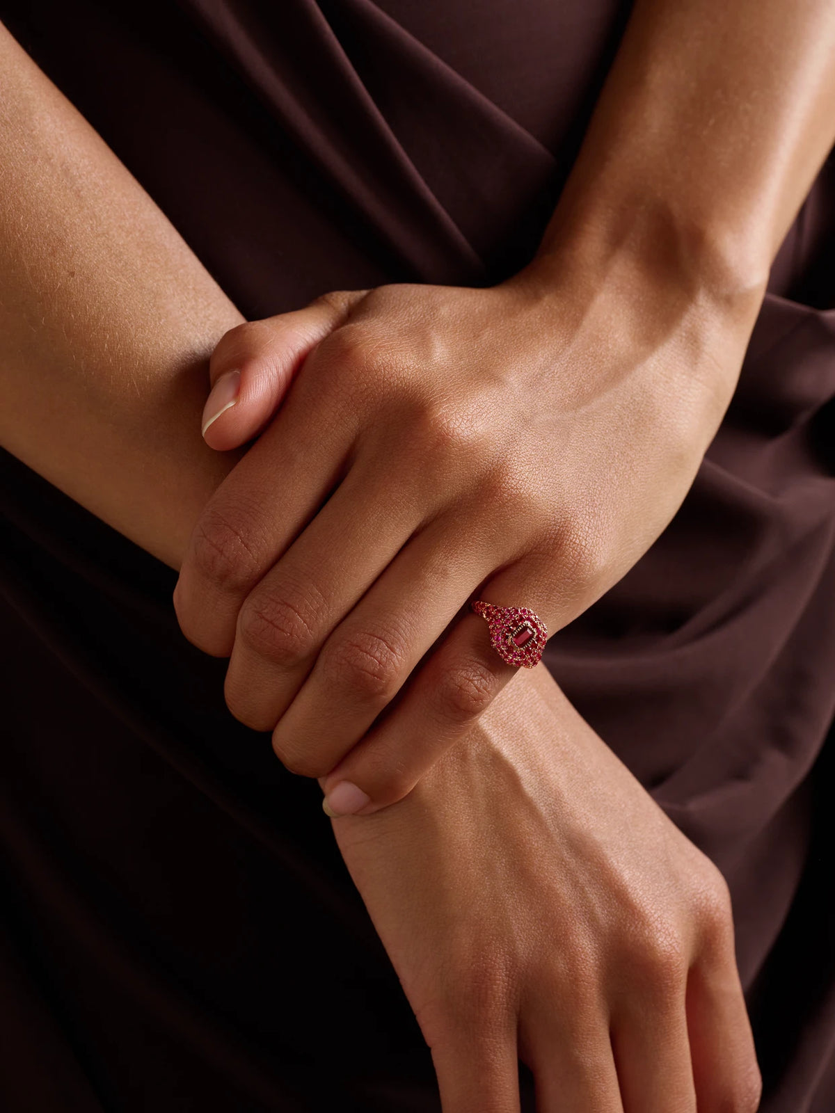 Image of Rings. Product name - 18-karat Rose Gold Ruby Ring in Multi colour by brand - SHAY