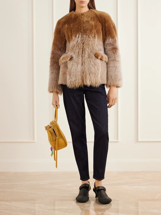 Image of Coats & Jackets. Product name - Shearling Jacket in Camel colour by brand - LOEWE